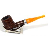 Peterson Flame Grain 106 Silver Mounted Yellow Stem Fishtail Pipe (PE467)